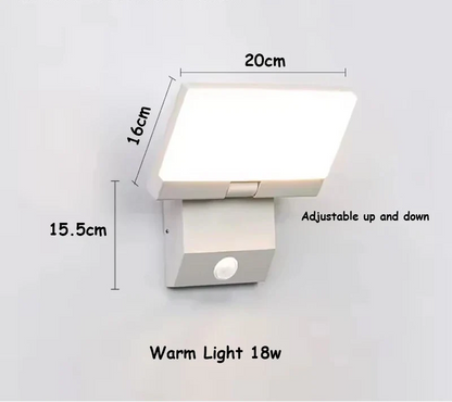 LED Outdoor Wall Light | IP65 Waterproof, Adjustable Foldable Head
