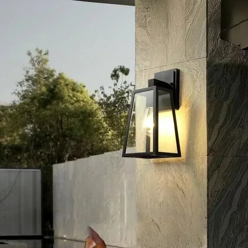 Outdoor Wall Lamp | Matte Black Metal with Thickened Glass | IP65 Waterproof
