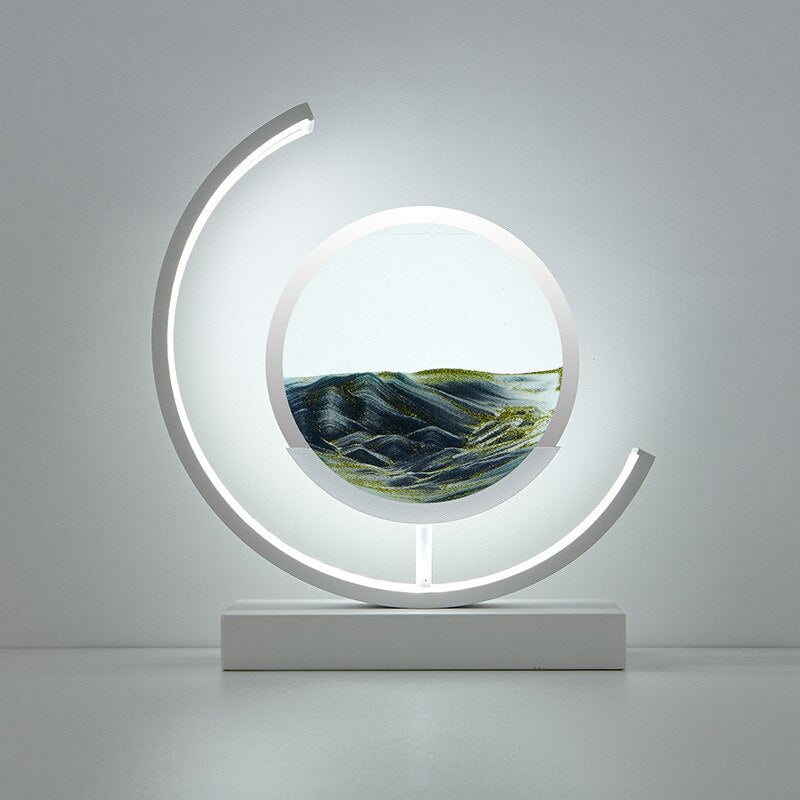 LED Table Lamp | 360° Rotating Acrylic Design with Coloured Sand