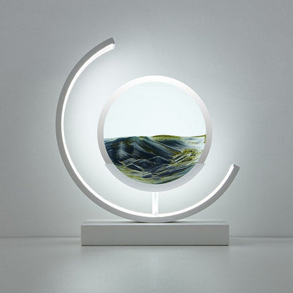 LED Table Lamp | 360° Rotating Acrylic Design with Coloured Sand