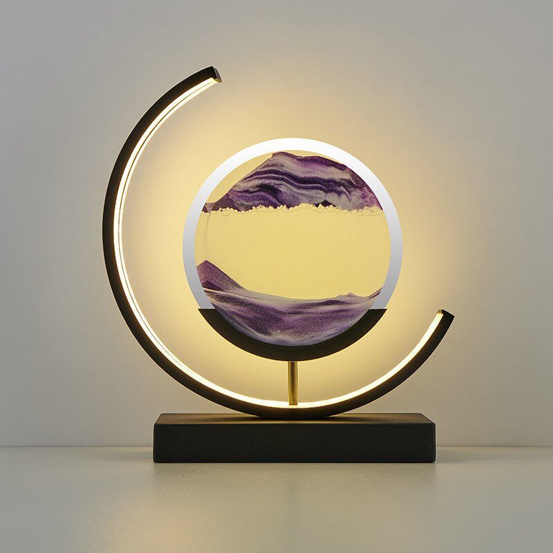 LED Table Lamp | 360° Rotating Acrylic Design with Coloured Sand