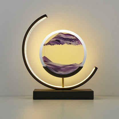 LED Table Lamp | 360° Rotating Acrylic Design with Coloured Sand
