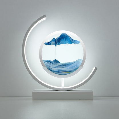 LED Table Lamp | 360° Rotating Acrylic Design with Coloured Sand