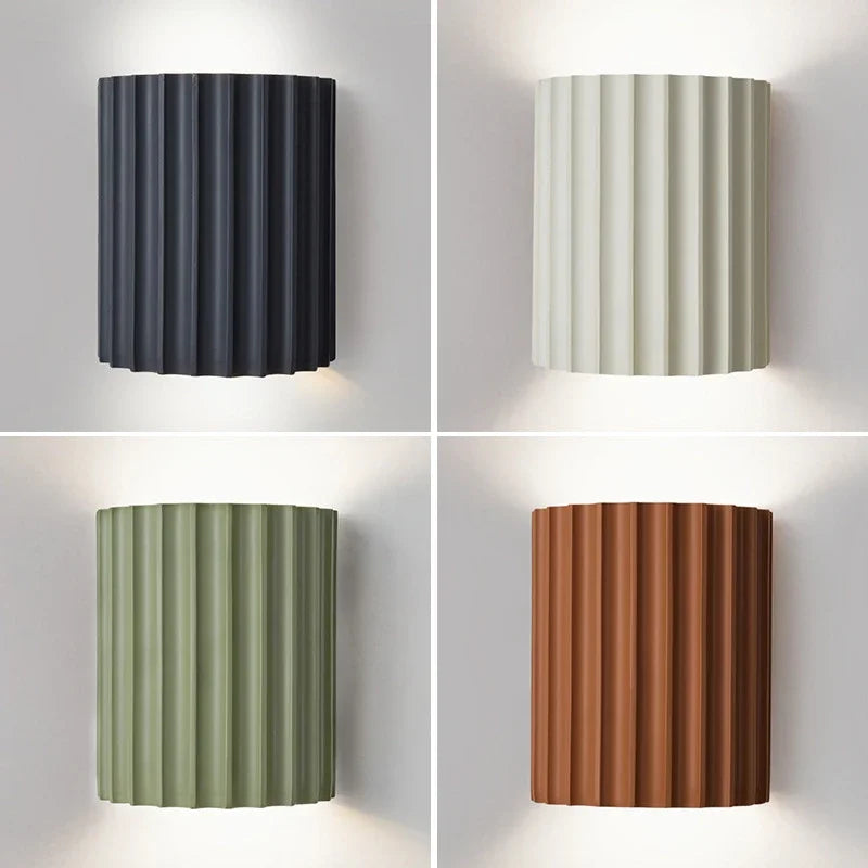 Resin Wall Lamp | Ribbed Nordic Design for Soft Ambient Lighting