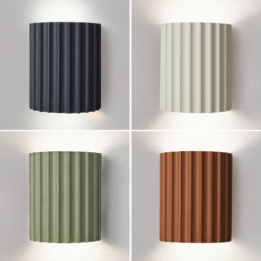 Resin Wall Lamp | Ribbed Nordic Design for Soft Ambient Lighting