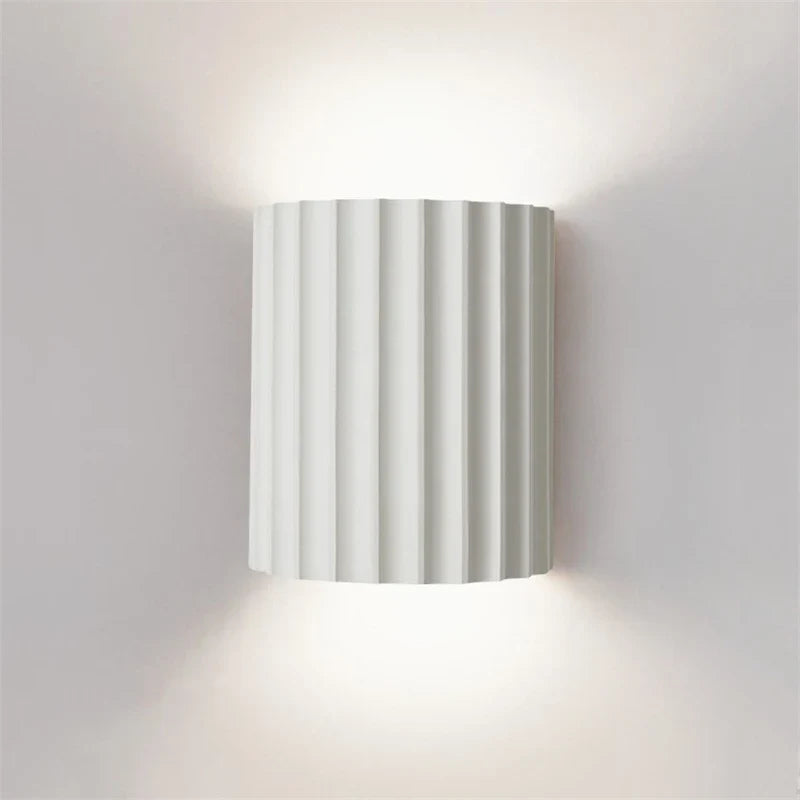 Resin Wall Lamp | Ribbed Nordic Design for Soft Ambient Lighting
