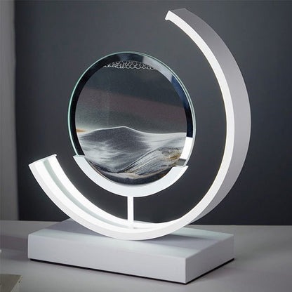 LED Table Lamp | 360° Rotating Acrylic Design with Coloured Sand