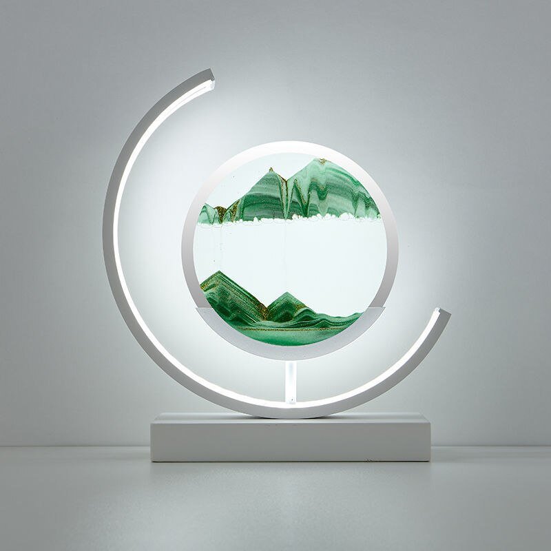 LED Table Lamp | 360° Rotating Acrylic Design with Coloured Sand