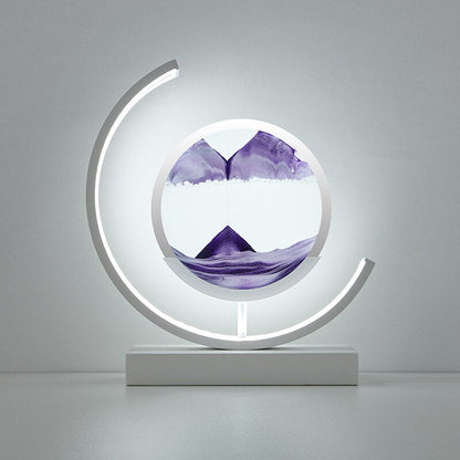 LED Table Lamp | 360° Rotating Acrylic Design with Coloured Sand
