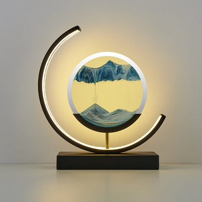 LED Table Lamp | 360° Rotating Acrylic Design with Coloured Sand