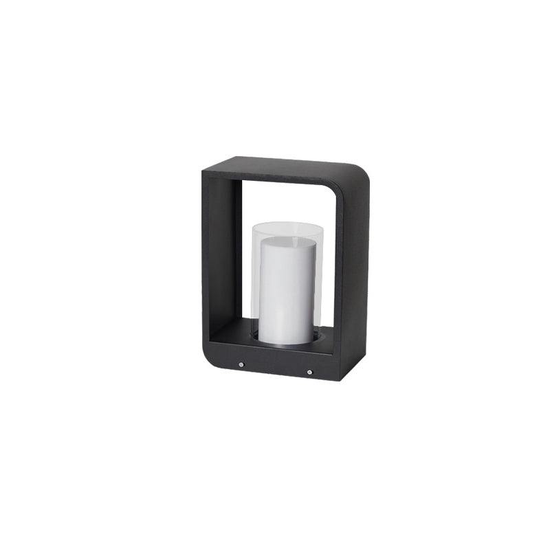 Solar Outdoor Lantern | Black Aluminum Frame, Frosted Diffuser, IP65 | 11.8 to 23.6 in, 3-Color Remote Option