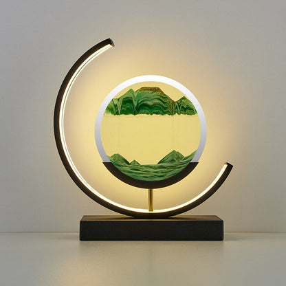 LED Table Lamp | 360° Rotating Acrylic Design with Coloured Sand