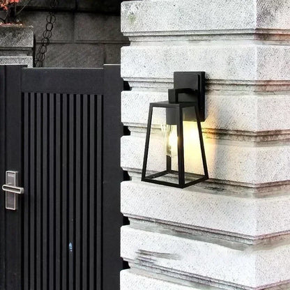 Outdoor Wall Lamp | Matte Black Metal with Thickened Glass | IP65 Waterproof