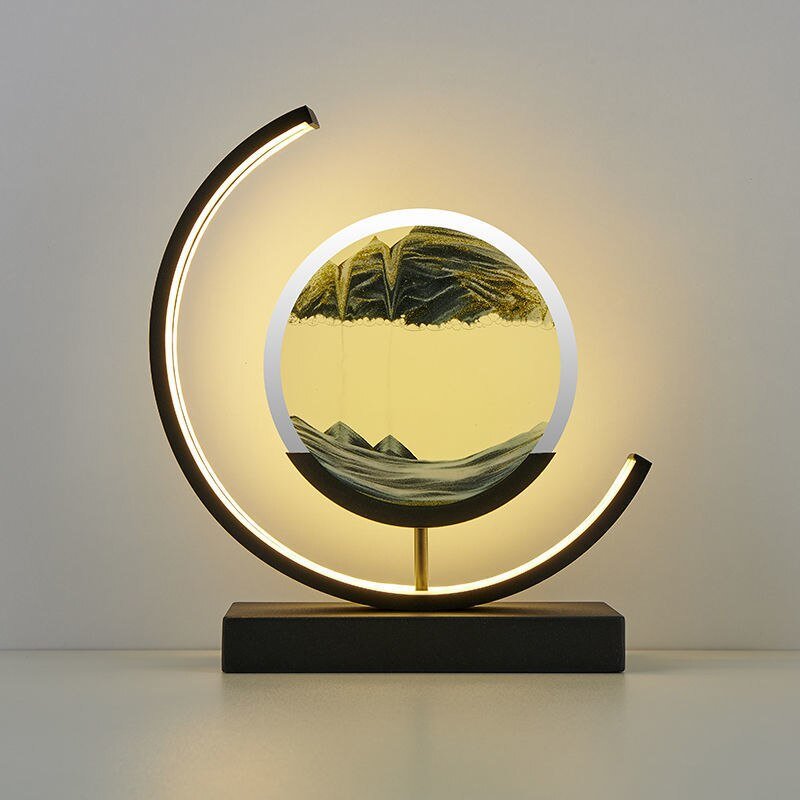 LED Table Lamp | 360° Rotating Acrylic Design with Coloured Sand