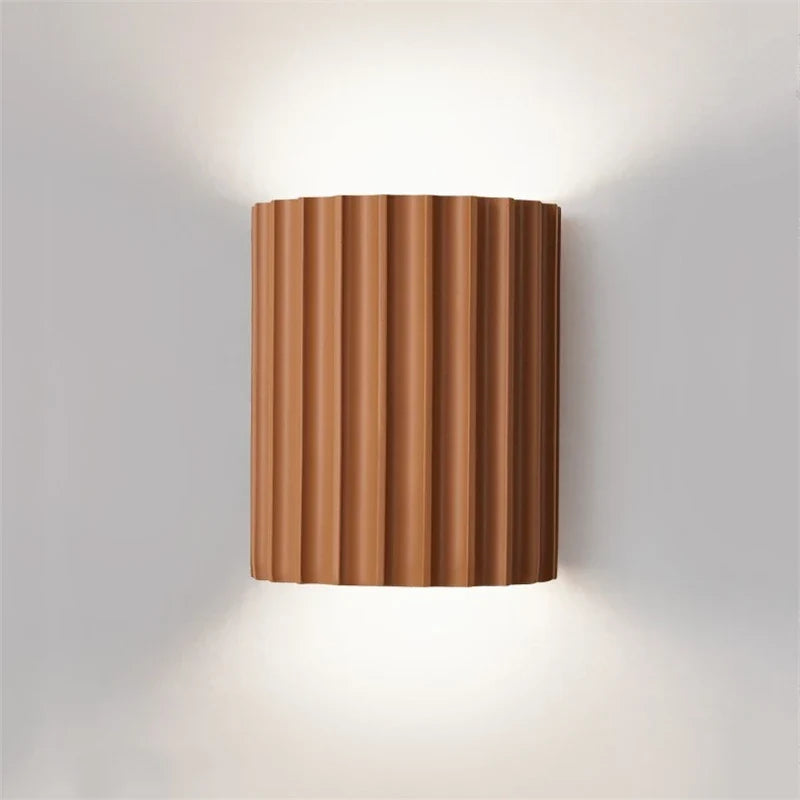 Resin Wall Lamp | Ribbed Nordic Design for Soft Ambient Lighting