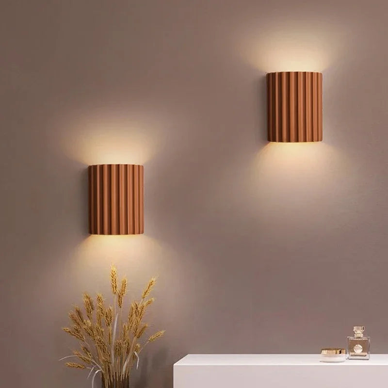 Resin Wall Lamp | Ribbed Nordic Design for Soft Ambient Lighting