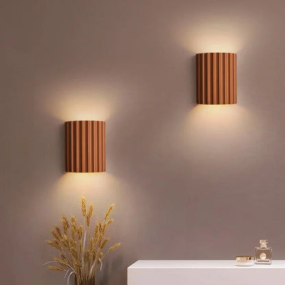 Resin Wall Lamp | Ribbed Nordic Design for Soft Ambient Lighting