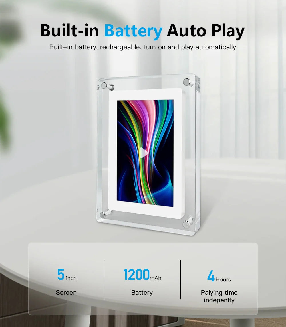 Digital Photo Frame | Acrylic Design with IPS Display
