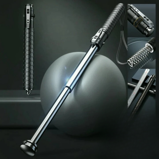 Automatic Self Defense Walking Stick | Alloy Steel, Anti-Slip Grip, Telescopic Design