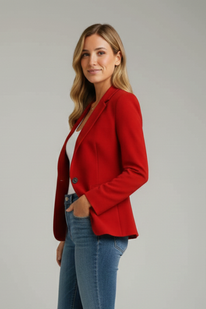 Women's Single-Button Blazer | Notched Lapel, Flap Pockets, Long Sleeves, Everyday Wear | 6 Colours, S to 3XL