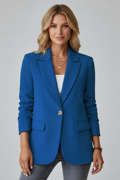 Women's Single-Button Blazer | Notched Lapel, Flap Pockets, Long Sleeves, Everyday Wear | 6 Colours, S to 3XL