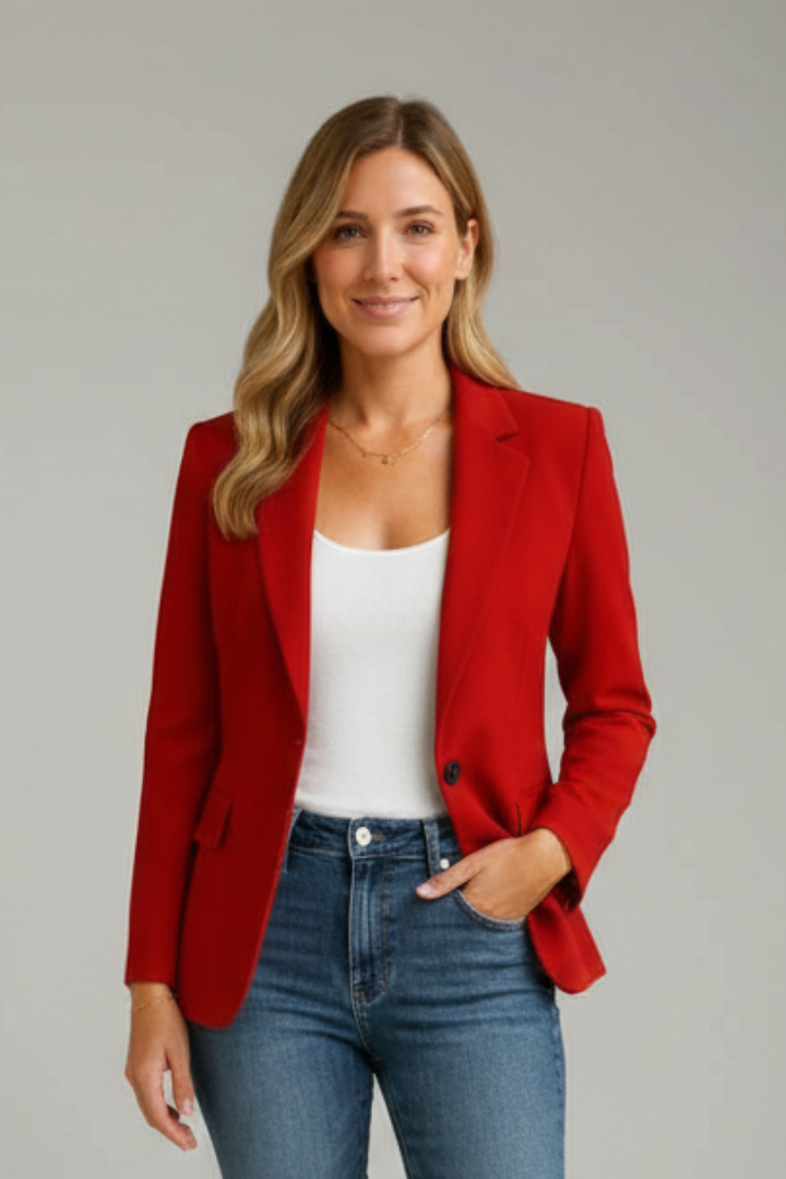 Women's Single-Button Blazer | Notched Lapel, Flap Pockets, Long Sleeves, Everyday Wear | 6 Colours, S to 3XL