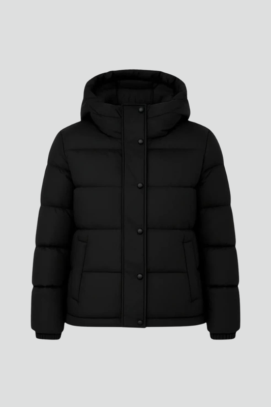 Women's Hooded Puffer Jacket | Quilted Insulated Design with Front Pockets | Black, Sizes M to 3XL