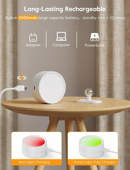 Rechargeable Wall Sconce | Magnetic LED Puck Light, 360° Swivel | Remote and Touch Dimming, Single or Set of 2