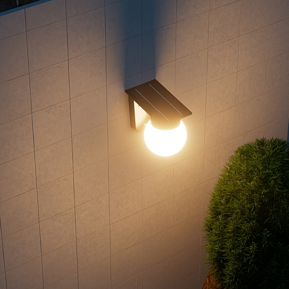 Solar Globe LED Wall Light | IP65 Waterproof, Smart Dusk-to-Dawn Sensor