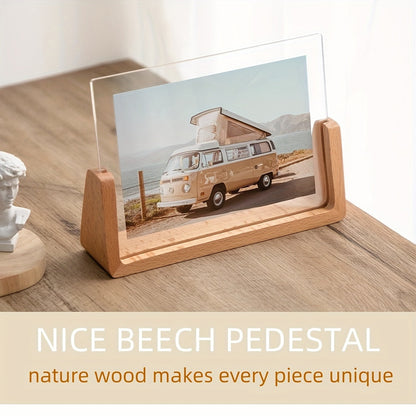 Photo Frame | U-Shaped Acrylic & Solid Wood