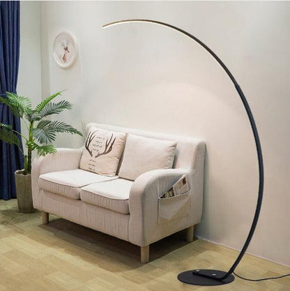 Arc Floor Lamp | 67 in Matte Aluminum Arc with 47 in Reach, 30W RGB LED | Remote and App Control, Black or White