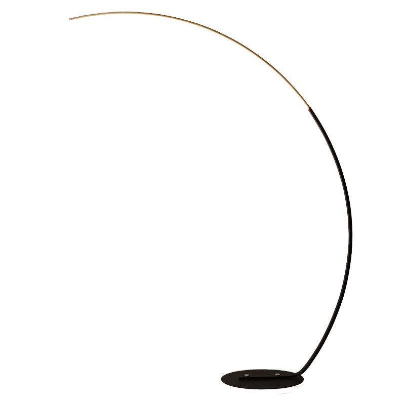 Arc Floor Lamp | 67 in Matte Aluminum Arc with 47 in Reach, 30W RGB LED | Remote and App Control, Black or White