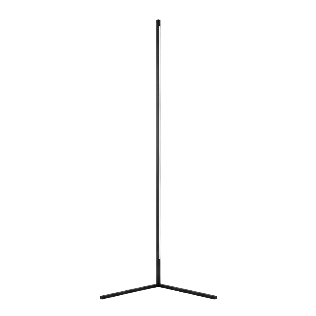 LED Corner Floor Lamp | 56 or 63 in Aluminum Light Bar, RGB or Tunable White | Remote Dimming, Black or White