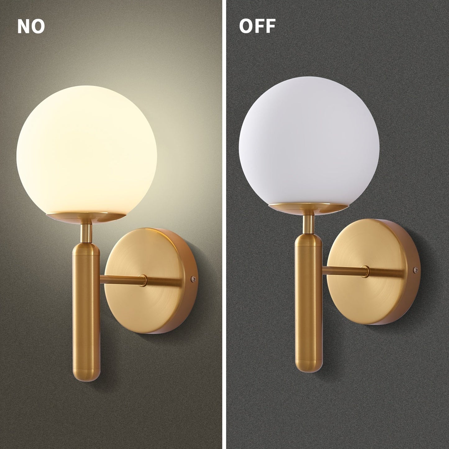 Glass Globe Wall Sconce | Polished Metal Semi-Flush Mount