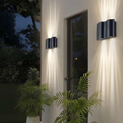 LED Up-Down Wall Light | Wavy Aluminum Design | IP54 Rated | 2-6 Light Configurations