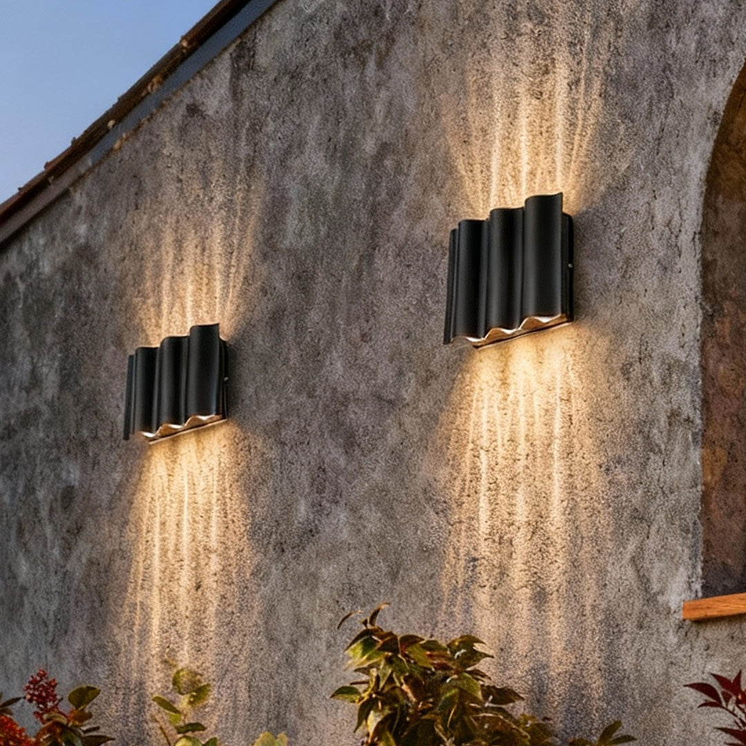 LED Up-Down Wall Light | Wavy Aluminum Design | IP54 Rated | 2-6 Light Configurations