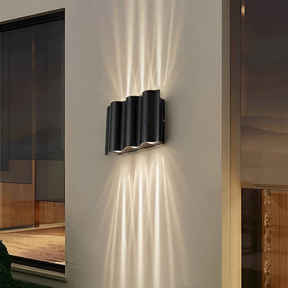 LED Up-Down Wall Light | Wavy Aluminum Design | IP54 Rated | 2-6 Light Configurations