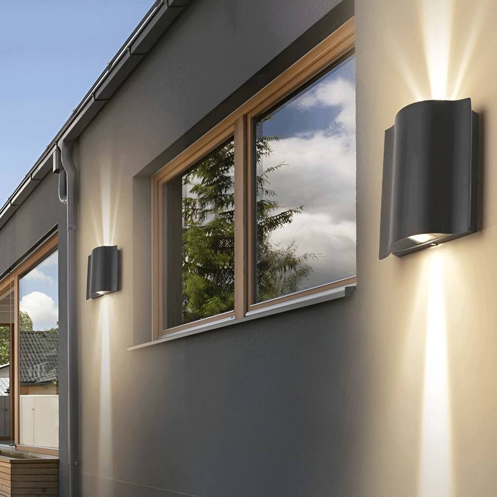 LED Up-Down Wall Light | Wavy Aluminum Design | IP54 Rated | 2-6 Light Configurations