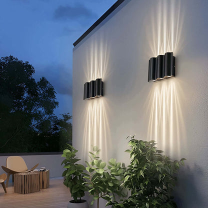 LED Up-Down Wall Light | Wavy Aluminum Design | IP54 Rated | 2-6 Light Configurations