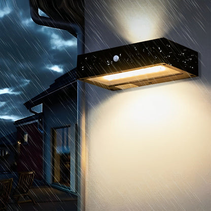 Motion Sensor Outdoor Wall Light | Black Aluminum | IP44 Waterproof | LED Solar Design