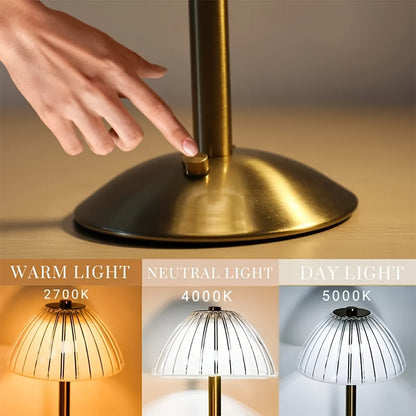 LED Table Lamp | Touch Control with Crystal Shade