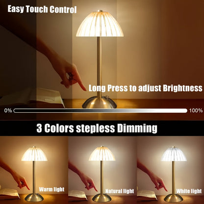LED Table Lamp | Touch Control with Crystal Shade