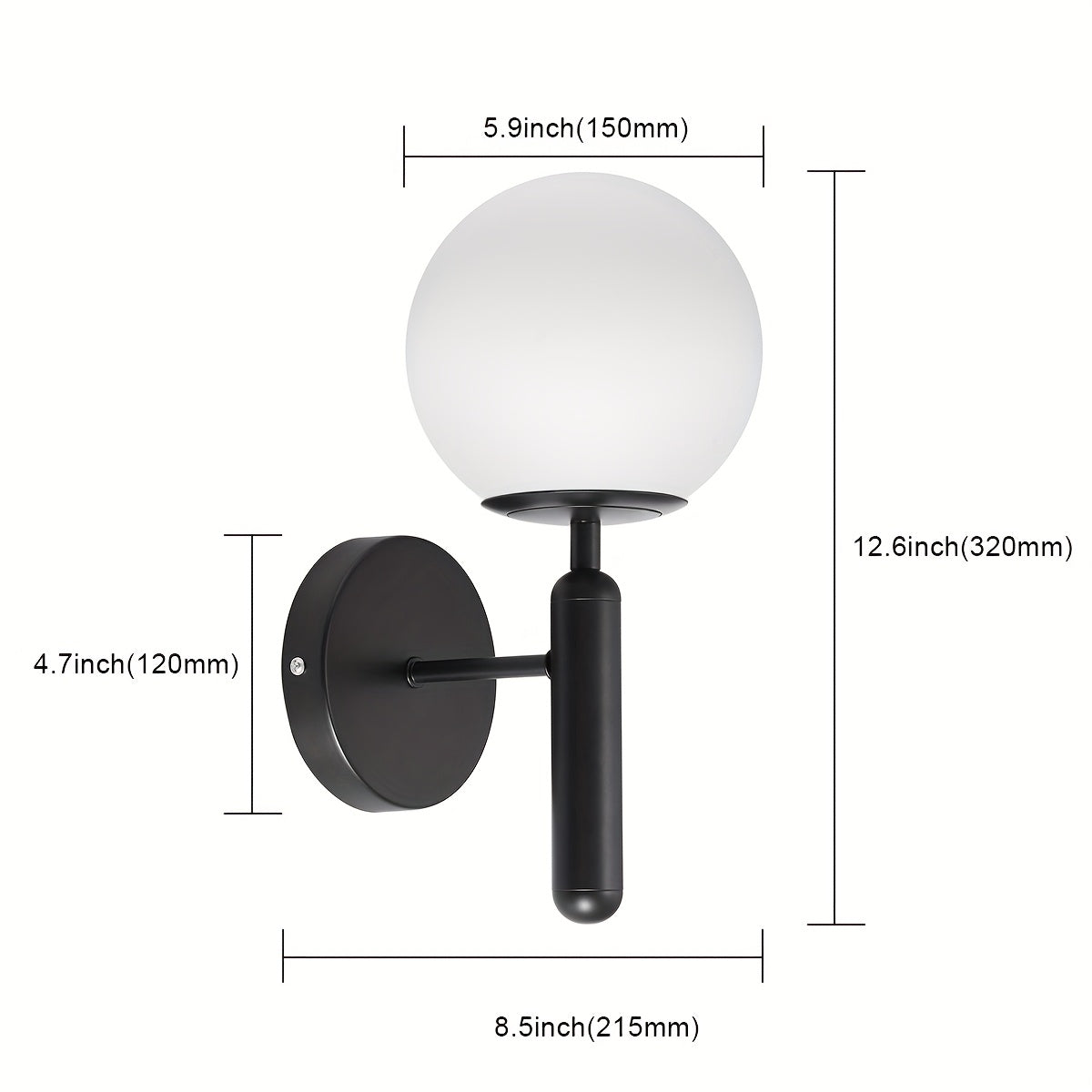 Glass Globe Wall Sconce | Polished Metal Semi-Flush Mount