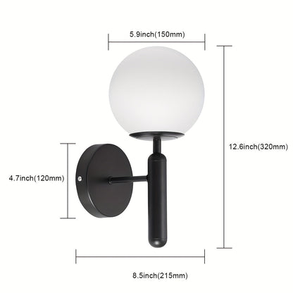 Glass Globe Wall Sconce | Polished Metal Semi-Flush Mount