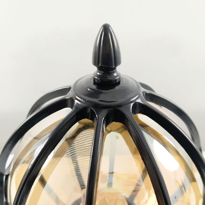 Outdoor Globe Pillar Light | Retro Glass Shade with Copper Base | IP54 Weather-Resistant Design
