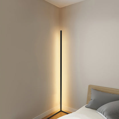 Corner Floor Lamp | 47 or 57 in LED Light Bar on a Triangle Base | Foot Switch, Warm or 3-Color Light