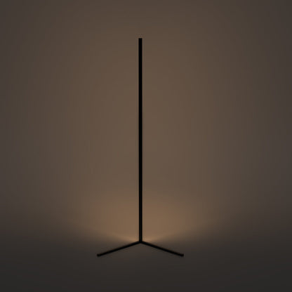 Corner Floor Lamp | 47 or 57 in LED Light Bar on a Triangle Base | Foot Switch, Warm or 3-Color Light
