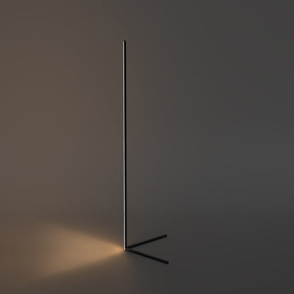 Corner Floor Lamp | 47 or 57 in LED Light Bar on a Triangle Base | Foot Switch, Warm or 3-Color Light