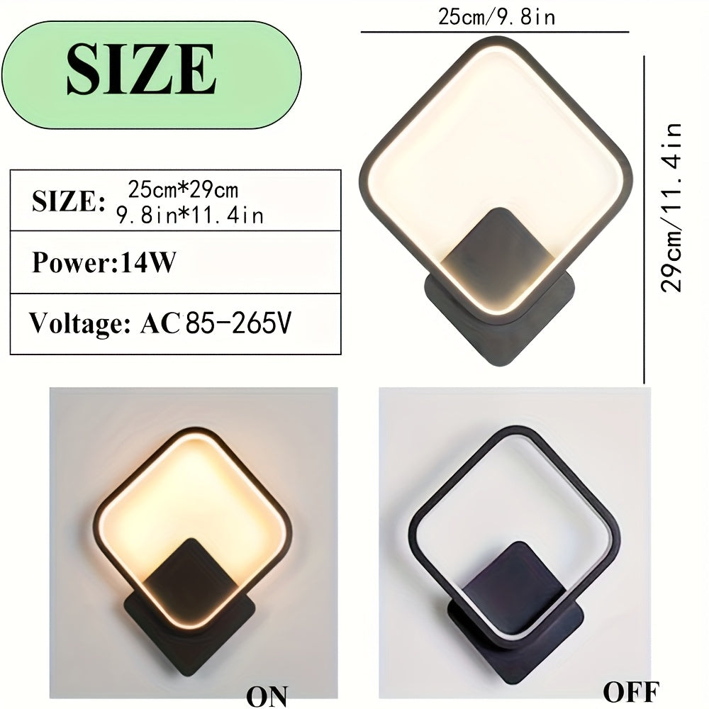 LED Wall Lamp | Modern Square Design with Metal Frame