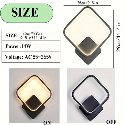 LED Wall Lamp | Modern Square Design with Metal Frame